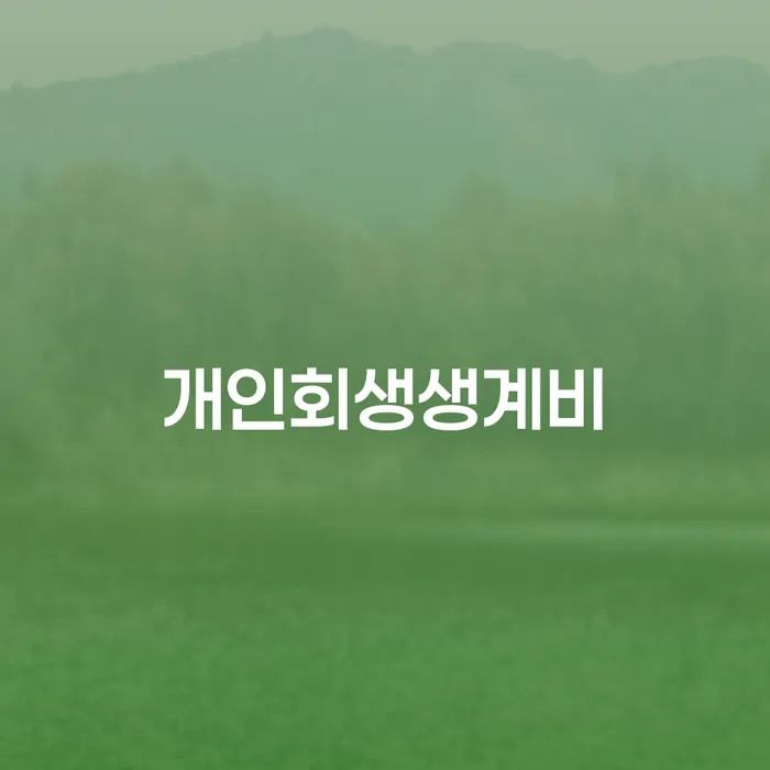 기초생활수급자개인회생 워크아웃 핵심요약