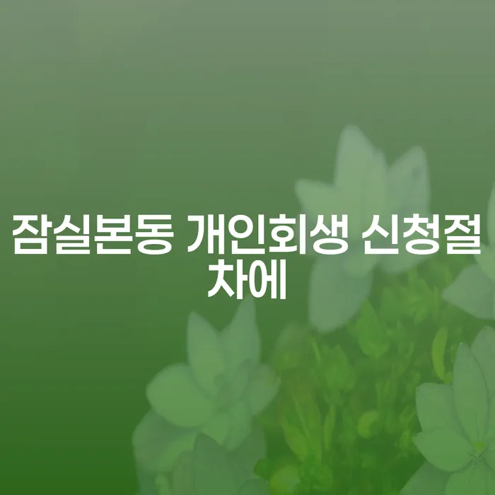 잠실본동 개인회생 신청절차에